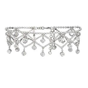 Alessandra Rich Silver Silver-tone Crystal Choker Necklace